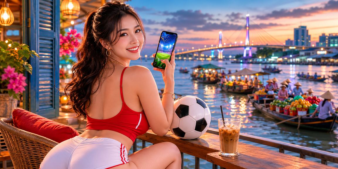 Người dùng xem kèo bóng đá tại quán cà phê Cần Thơ